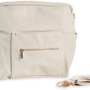 Kiki Lu Faux Leather Diaper Bag, Convertible Messenger/Backpack Purse